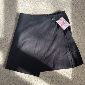 SO Black Asymmetrical Mini Skirt